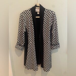 Joseph Ribkoff Black and White Open Front Sweater/Jacket Size 8